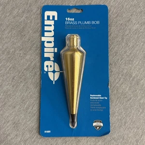 Bob de plomada de latón duradero Empire 916BR 16 oz con punta de acero - Imagen 1 de 5