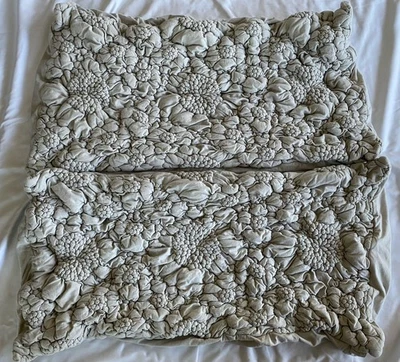 Jersey elástico de algodón gris claro Anthropologie Dahlia 2 King Shams *Sin almohada Foto 1 de 4