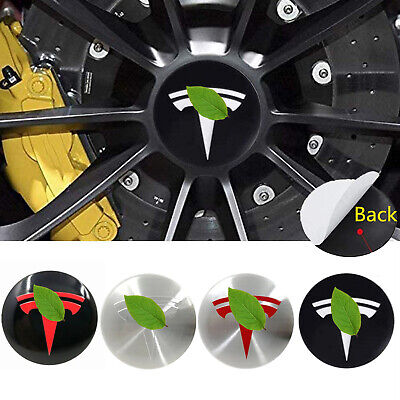 4pcs Set Car Wheel Center Hub Caps Cover Stickers Decal For Tesla Model 3 Y S X • 8.20€
