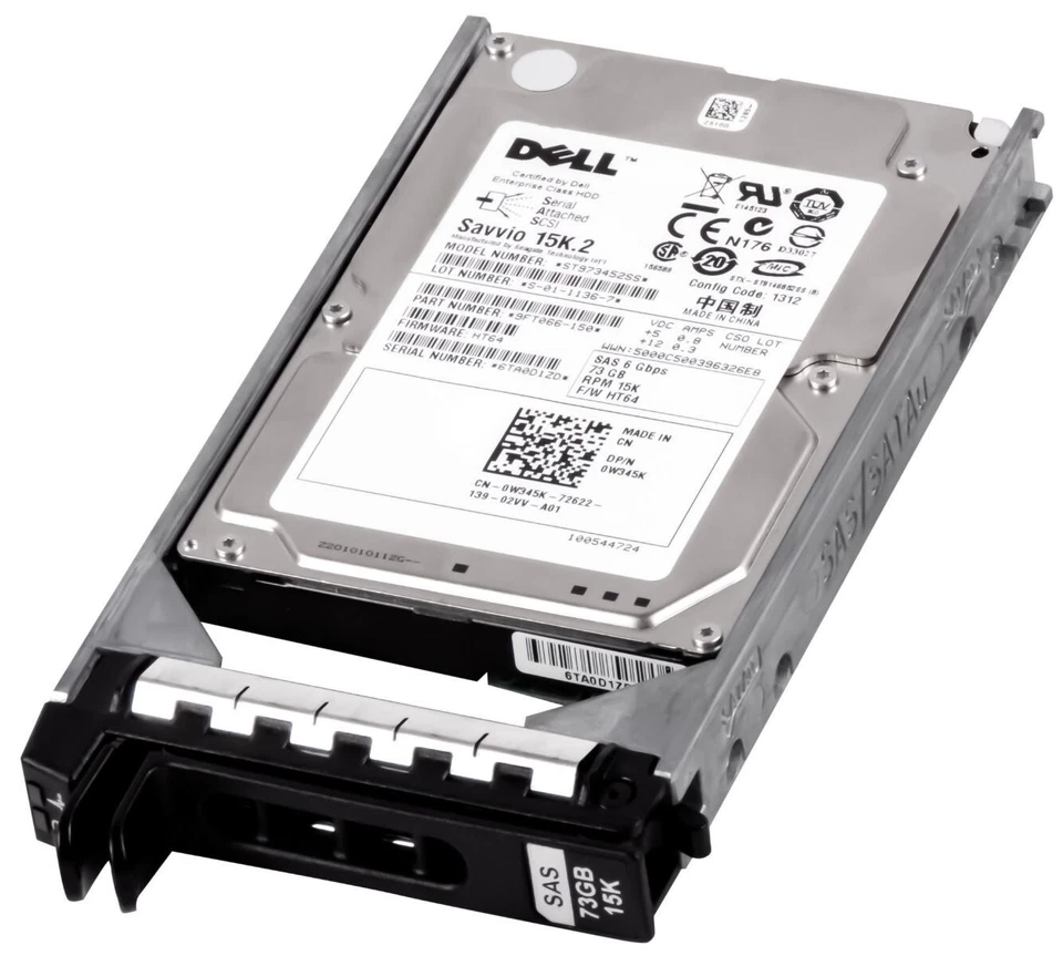 Hard Drive Dell 0W345K W345K ST973452SS 73GB 15000RPM 16MB SAS-2 2.5" Inch - Image 1 of 3
