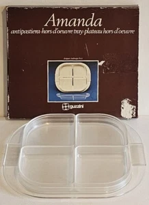 Vintage 1970s Italian Guzzini Amanda Lucite Vegetable Dip Hors D'oeuvre Tray - Picture 1 of 11