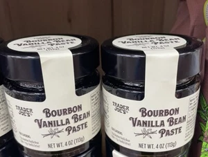 2 Bottles Trader Joe’s Bourbon Vanilla Bean Paste 4 oz Each Bottle - Picture 1 of 2