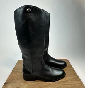 Nuevas botas de montar para mujer Frye Melissa Button 2 de cuero negro hasta la rodilla talla 7,5 M - Imagen 1 de 8