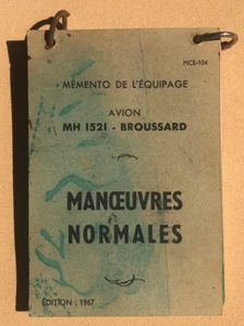 Memento de l'équipage avion MH 1521 - Broussard - Manoeuvres normales/de secours - Photo 1/6