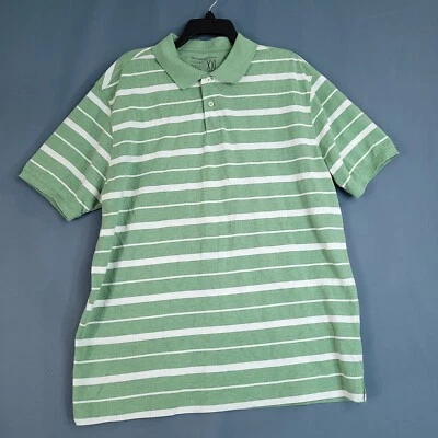 Cactus Man Performance Polo Short Sleeve Shirt Green White Stripe Size 2XL - Image 1 of 4