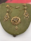 necklace + earrings collana + orecchini antique borbonico GOLD ORO6/7KT FINE800
