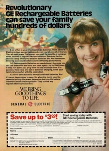 1981 Vintage Print Ad Revolutionary GE Rechargeable Batteries General Electric - Bild 1 von 2