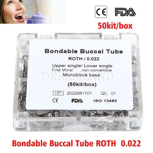 50 Sets/Box Dental Orthodontic 1st Molar Non-convertible Roth 0.22 Buccal Tube A - Picture 1 of 11