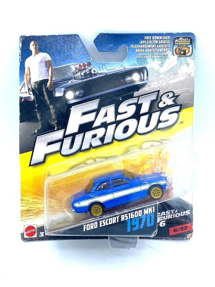 2016 Hot Wheels FAST & FURIOUS 1970 Ford Escort RS1600 MK1 Blue 1:55 - Image 1 of 1