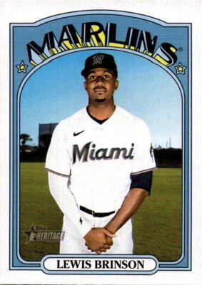 2021 Topps Heritage #708 Lewis Brinson - Image 1 of 2