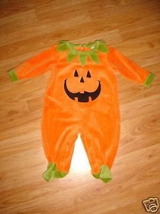 Infant Baby Pumpkin Velvet Halloween-Costume-3-6 Mo - Picture 1 of 1