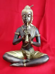 Sculpture en Bronze , Musicien Asiatique, Statue. Ancien .4 kg . - Picture 1 of 11