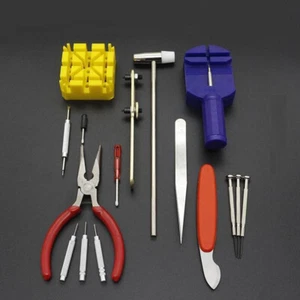 Kit de herramientas de reparación de relojes para el hogar de 16 piezas soporte removedor de eslabones barra de resorte con bolsa nuevo - Imagen 1 de 12
