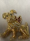 Kenneth Jay Lame Terrier Dog Gold Tone Brooch