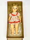 Vintage Terri Lee Puppe 16" blondes Haar rot weiß gestreiftes Outfit 1954 Sammlerstück