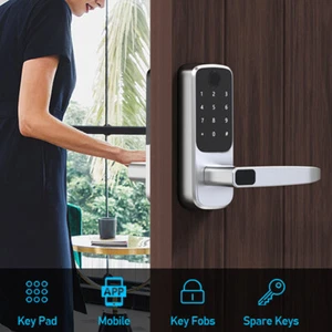 Smart Door Lock WiFi Keypad Fingerprint APP Electronic Keyless Entry Code Lock - Picture 1 of 12