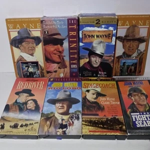 8 John Wayne VHS Movies - 10 tapes total, Red River, Stagecoach, ect - Picture 1 of 3