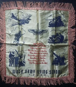 1943 Funda de almohada WACO EJÉRCITO ESCUELA DE VUELO Texas Militar AVIACIÓN TANQUE JEEP AVIÓN - Imagen 1 de 2
