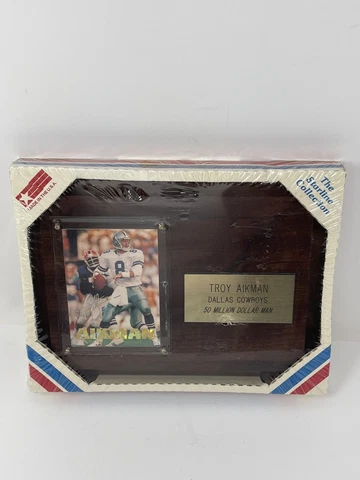 Troy Aikman Dallas Cowboys 50 Million Dollar Man Award Plaque New In Package Cover