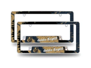 Vegas Golden Knights Metal (Set of 2) License Plate Frames with Tie Dye Design - Picture 1 of 6