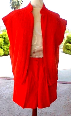 Ultrasport Tennis RED Jacket /Vest + Shorts Matching Set 80s 90s Size 6 - Image 1 of 4