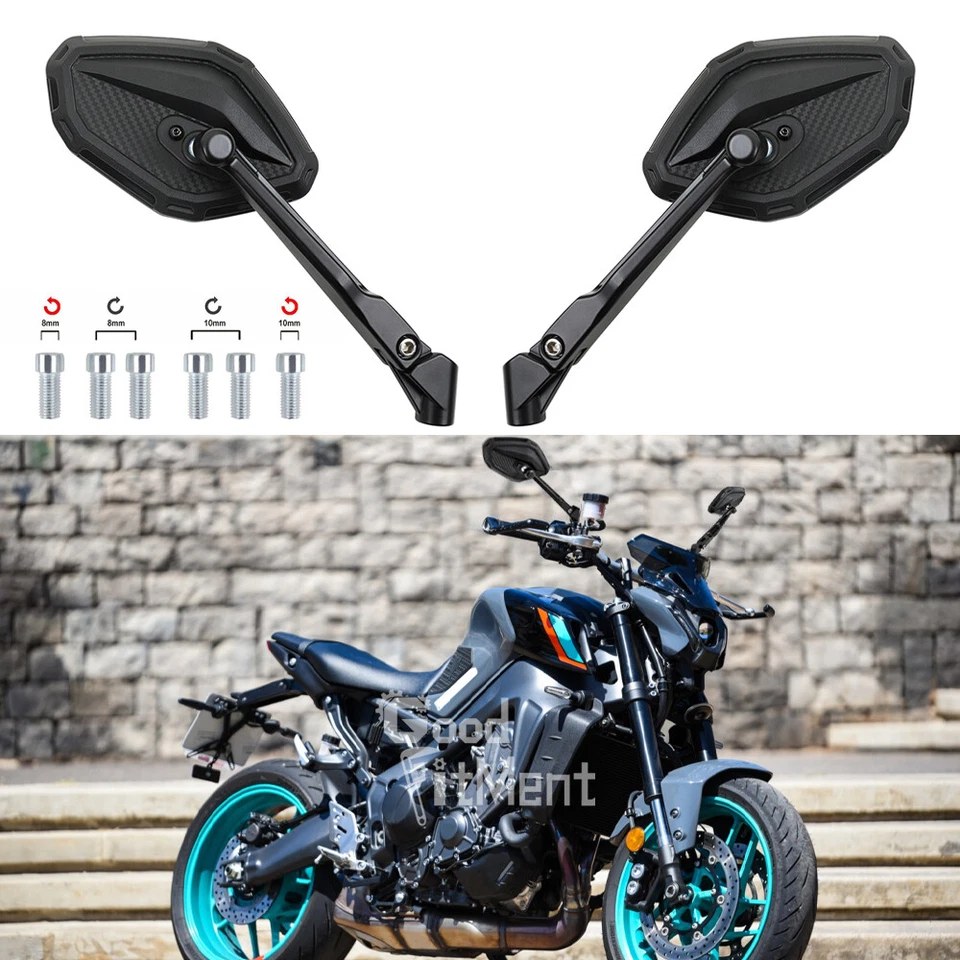 For Yamaha MT-09 MT-07 MT-03 MT-125 900 Tracer Motorcycle Rearview Side Mirrors - Image 1 of 4