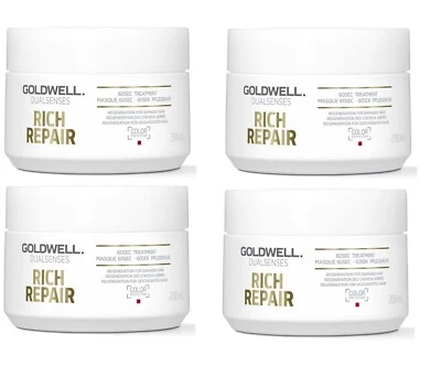 Goldwell Dualsenses Rich Repair 60sec Tratamento Máscara Capilar 200ml Pacote com 4 - Imagem 1 de 2