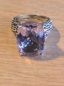 Sterling Silver Purple Amethyst Woven Cocktail Chunky Ring Size 5 - Picture 1 of 6