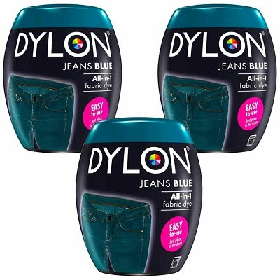 Dylon Washing Machine Fabric Dye Pod, Jeans Blue, 3 Packs of 350g - Image 1 of 4
