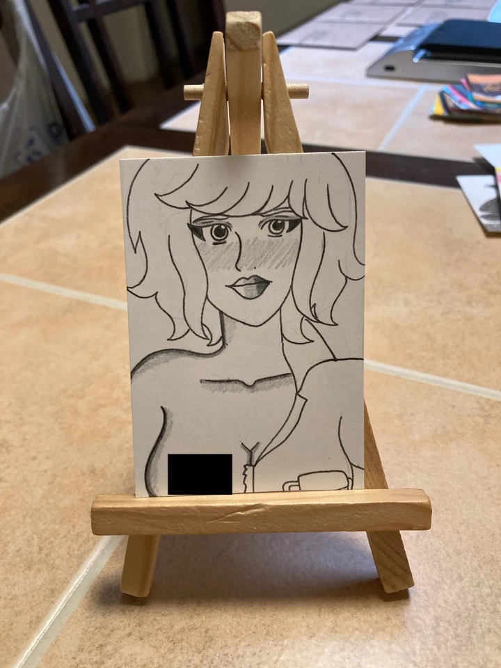 Tarjeta de arte original ACEO ATC Pinup girl TMNT April O'Neil #5 Foto 1 de 1