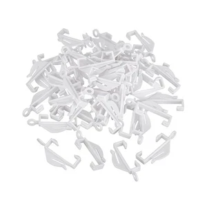 Juego de 50 ganchos de cortina planeador deslizante de pista riel en forma de brote de frijol - Imagen 1 de 12