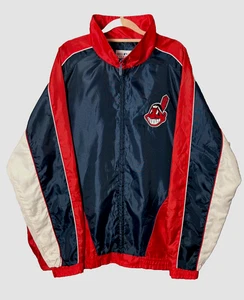 Cleveland Indians Full Zip Jacket Vintage MLB  XL Logo Embroidered Genuine Merch - Picture 1 of 6
