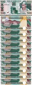Sierra Leone 500 Leones, 1995, UNC, 10 Stück LOT, in Folge, P-23 - Bild 1 von 5