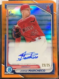 2024 BOWMAN CHROME ORANGE REFRACTOR AUTOGRAPH JORGE MARCHECO AUTO /25 #CPA-JMH - Picture 1 of 6