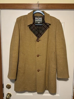 Vintage Congress A Maine Guide Camel Hair Tan Wool Overcoat 38-40 - Image 1 of 4