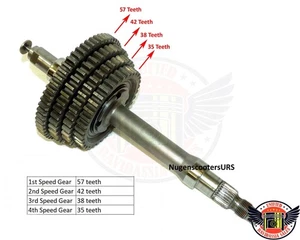 Gearbox Drive Shaft Assy Fits Vespa PX 125-200 LML Star Stella 57/42/38/35teeth - Imagen 1 de 3