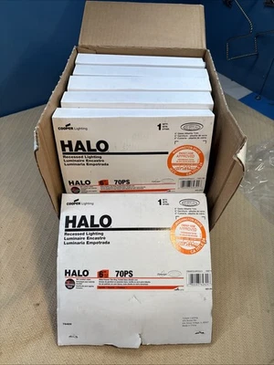 Tapicería de techo empotrada blanca 6 PK Halo 6" con luz de ducha de vidrio de albalita clasificación húmeda Foto 1 de 4