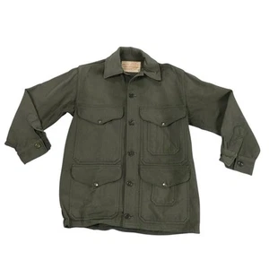 Vtg Filson Jacket Mens S Olive Green Mackinaw Cruiser Wool Union Made Hunting - Picture 1 of 10