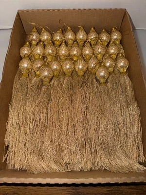 26 Silvestri жемчуг верхний золотой кисточки рождественские украшения украшения 9,5 «L VGUC - Изображение 1 из 4