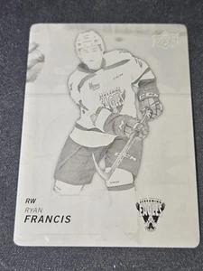 Placa de impresión negra Ryan Francis cubierta superior 18-19 CHL 🚨🚨🚨 una de una - Imagen 1 de 3