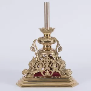 BAROQUE STYLE BRASS BASE STAND FOR CHURCH PROCESSIONAL CROSS - #143 - Picture 1 of 7