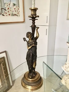 Vintage Bronze, verziert schwere Skulptur Kerzenhalter - Bild 1 von 11