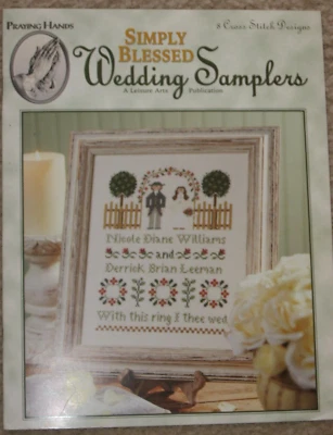 Simply Blessed Wedding Sampler Cross Stitch Designs Marriage Love Happiness EUC - Image 1 of 4