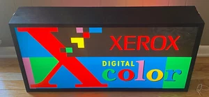 Original Xerox Digital Color Double Side Metal Store Sign Lighted AUTHENTIC RARE - Picture 1 of 4