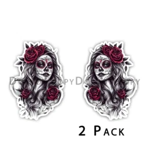 Pack de 2 calcomanías de día de muertos calavera de azúcar #34115 - Imagen 1 de 2