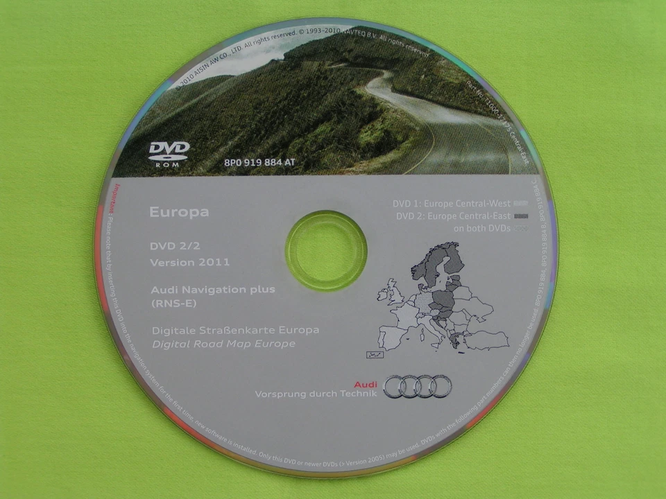 DVD AUDI NAVIGATION PLUS RNS-E DEUTSCHLAND + EUROPA VERSION 2011 A3 A4 A6 TT R8 - Bild 1 von 1