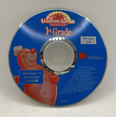 Davidson’s Learning Center Series: 1st Grade (PC Windows /Mac CD-ROM, 1998) - Image 1 of 2