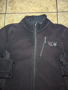 Mountain Hardwear Fleece Jacket Mens Medium Black Logo Sweater - Picture 1 of 6