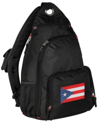 Mochila Bandera Puerto Rico CÓMODA ESTILO BANDOLERA - ¡CARGADA con BOLSILLOS! Foto 1 de 4