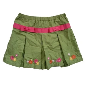 Gymboree Mädchen olivgrün Rock Größe 5 Blumen bestickt Skort - Bild 1 von 5